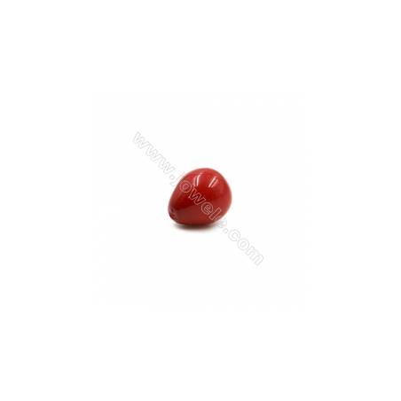 Perles nacrée semi-percées galvanoplastie  multicolore  goutte  Taille 10x13mm  trou 1.0mm  20pcs/paquet