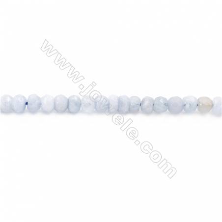 Natural Aquamarine Beads Strand Faceted Abacus  Size  4x6mm  hole 1mm  about 93 beads/strand 15~16"