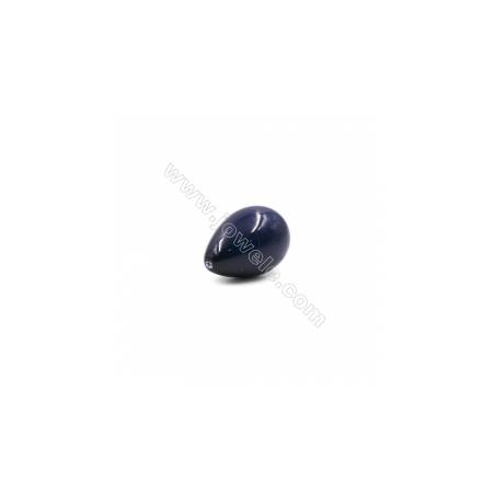 Perles nacrée semi-percées galvanoplastie  multicolore  goutte  Taille 16x25mm  trou 0.8mm  8pcs/paquet