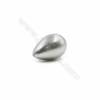 Perlas de concha electrochapada Semi-perforada Gota Tamaño16x25mm Agujero0.8mm 8unidades/paquete