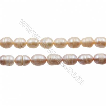 Natural perla de agua dulce  color mezclado Tamaño 10~11mm Agujero 0.7mm x1tira 15~16 "