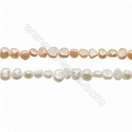 Multicolor Natural Fresh Water Pearl, (Dyed), Size 3~4mm, Hole 0.4mm, 15~16"/strand