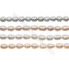 Natürlich bunt Perlenkette  gefärbt  6~7mm  Loch 0.7mm  x1 Strang  15~16"