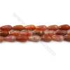 Natural Fire Agate Faceted Beads Strands, Teardrop, Size 8x15mm, Hole 1mm, 15~16"/strand