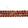 Natural Fire Agate Faceted Beads Strands, Round, Size 6mm, Hole 0.8mm, 15~16"/strand
