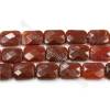 Natural Fire Agate Faceted Beads Strands, Rectangle, Size 15x20mm, Hole 0.8mm, 15~16"/strand