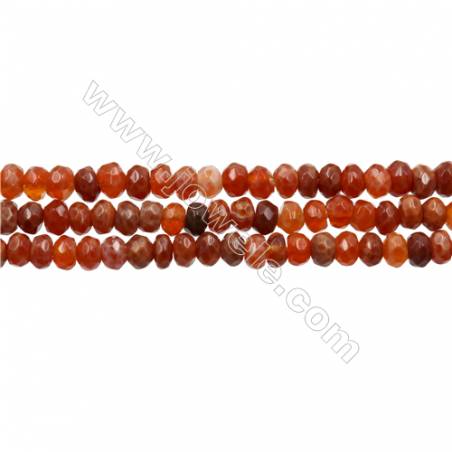 Natural Fire Agate Beads Strands, Faceted Abacus, Size 4x6mm, Hole 1mm, 15~16"/strand