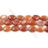 Natural Fire Agate Beads Strands, Oval, Size 13x18mm, Hole 0.8mm, 15~16"/strand