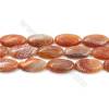 Natural Fire Agate Beads Strands, Oval, Size 15x30mm, Hole 0.8mm, 15~16"/strand