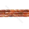 Natural Fire Agate Beads Strands, Rectangle, Size 6x12mm, Hole 0.8mm, 15~16"/strand