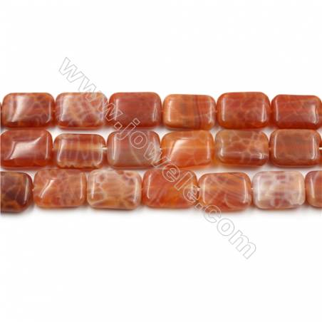 Natural Fire Agate Beads Strands, Rectangle, Size 10x14mm, Hole 0.8mm, 15~16"/strand