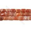 Natural Fire Agate Beads Strands, Rectangle, Size 10x14mm, Hole 0.8mm, 15~16"/strand