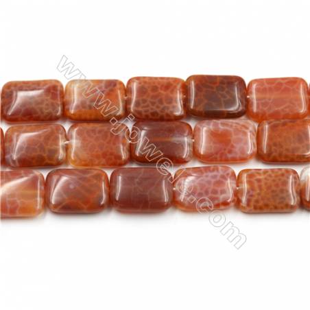 Natural Fire Agate Beads Strands, Rectangle, Size 13x18mm, Hole 0.6mm, 15~16"/strand