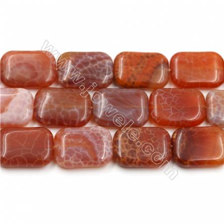 Natural Fire Agate Beads Strands, Rectangle, Size 18x25mm, Hole 0.8mm, 15~16"/strand