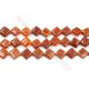 Natural Fire Agate Beads Strand, Rhombus, Size 10mm, Hole 0.8mm, 15~16"/strand