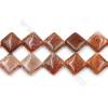 Natural Fire Agate Beads Strand, Rhombus, Size 20mm, Hole 1mm, 15~16"/strand