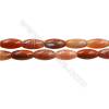 Natural Fire Agate Beads Strand, Rice beads, Size 10x20mm, Hole 0.8mm, 15~16"/strand