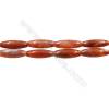 Natural Fire Agate Beads Strand, Rice beads, Size 10x30mm, Hole 1mm, 15~16"/strand