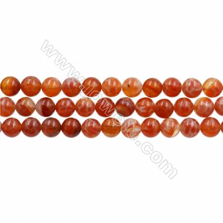 Natural Fire Agate Beads Strands, Round, Size 6mm, Hole 0.8mm, 15~16"/strand