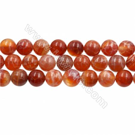 Natural Fire Agate Beads Strands, Round, Size 10mm, Hole 1mm, 15~16"/strand