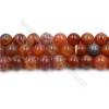 Natural Fire Agate Beads Strands, Round, Size 12mm, Hole 1mm, 15~16"/strand