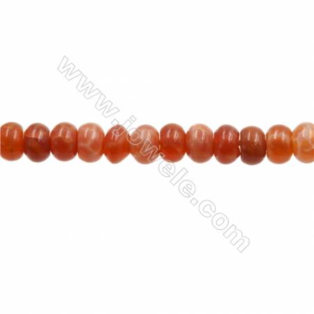 Natürliche Feuerachat glatte Perlenkette Abacus Perlen Größe：4x6mm Loch:1mm 15~16"/ Strang