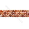 Natural Fire Agate Beads Strands, Flat Round, Size 8mm, Hole 0.8mm, 15~16"/strand