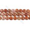 Natural Fire Agate Beads Strands, Flat Round, Size 16mm, Hole 0.8mm, 15~16"/strand