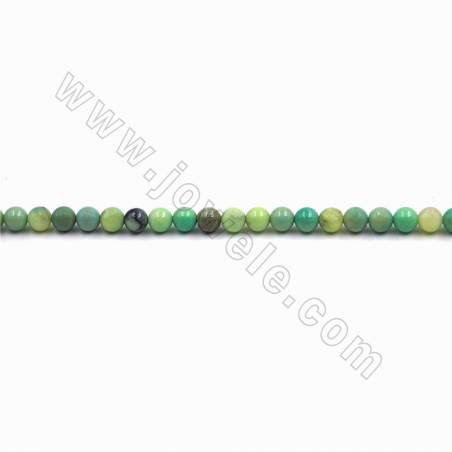Natürliche Grasachat glatte runde Perlenkette  Größe：6mm Loch:0.8mm 15~16"/ Strang