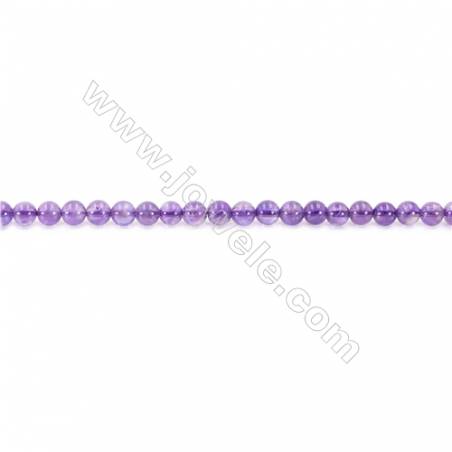 Natural Amethyst Beads Strand  Round  Diameter 4mm  hole 0.8mm  about 95 beads/strand 15~16"