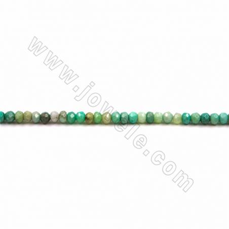 天然綠草瑪瑙切面串珠 算盤珠 尺寸2.5x4毫米 孔徑0.8毫米 15~16"/條