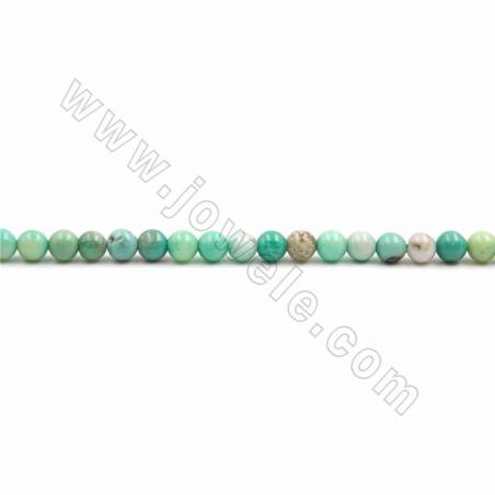Natural Green Grass Agate Beads Strand, Round, Size 4mm, Hole 0.7mm, 15~16"/strand