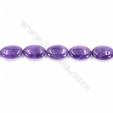 紫晶蛋形串珠 尺寸 13x18毫米 孔徑 約1.5毫米 約22個珠子/條 15~16"