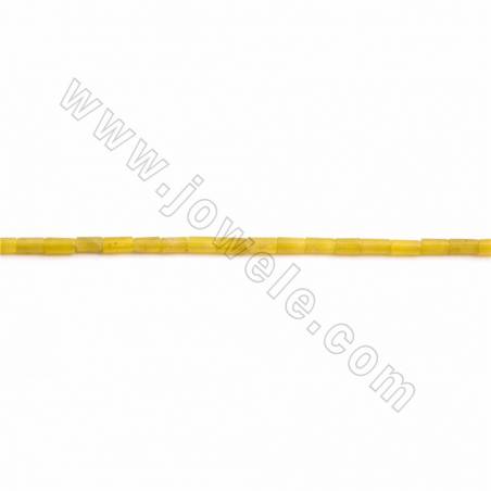 Jade coréen en tube sur fil Taille 2x4mm trou 0.5mm 15~16"/fil