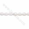 Perles Nacrée Galvanoplastie blanche en goutte sur fil Taille 15x25mm trou 1mm 15~16"/fil