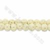 Perles blanche ronde en Os de boeuf  Taille 10mm de diamètre trou 2mm 40perles/fil
