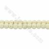 Perles blanche ronde en Os de boeuf Taille 8mm de diamètre trou 2mm 50perles/fil