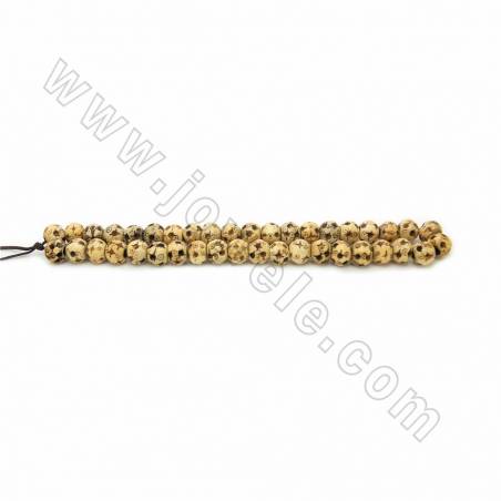 Handmade Carved Ox Bone Beads Strands, Yellow, Size 10mm, Hole 2.5mm, 40beads/strand