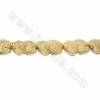 Handmade Carved Ox Bone Beads Strand, Frog, Yellow, Size 25x30mm, Hole 1.5mm, 14beads/strand