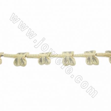 Handmade Carved Ox Bone Beads Strands, Dragonfly, White, Size 45x50mm, Hole 2mm, 9 beads/strand