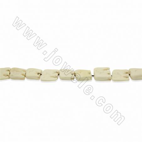 Perles éléphant en os de boeuf blanche sur fil Taille 22x22mm trou 1.5mm 25perles/fil