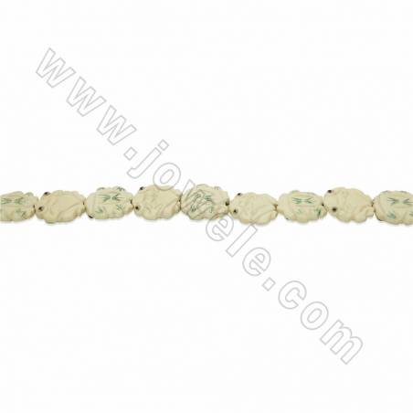 Handmade Carved Ox Bone Beads Strands, White, Frog, Size 26x26mm, Hole 1.5mm, 13 beads/strand