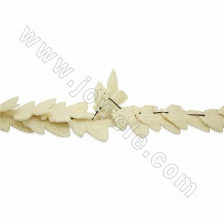 Handmade Carved Ox Bone Beads Strands, Owl, White, Size 40x45mm, Hole 1.5mm, 18 beads/strand