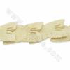 Fili di perline in osso di bue intagliate a mano, farfalla, bianco, dimensioni 35x50 mm, foro 1,5 mm, 15 perline/filamento
