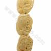 Handmade Carved Ox Bone Beads Strands, Fish, Yellow, Size 30x45mm, Hole 1mm, 10 beads/strand