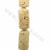 Handmade Carved Dragon Pattern Ox Bone Beads Strands, Long drum beads, Yellow, Size 25x52mm, Hole 1.5mm, 6 beads/strand