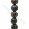 Perles brune foncée en os de boeuf dragon ball sur fil Taille 25x28mm trou 1.5mm 10perles/fil