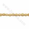 Handmade Carved Ox Bone Beads Strands, Flat Round with Flower Pattern, Yellow, Size 13x13mm, Hole 1mm, 28 beads/strand