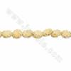 Handmade Carved Ox Bone Beads Strands, Flower, Yellow, Size 13x13mm, Hole 1mm, 28 beads/strand