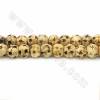 Hellbraun runde Rinderknochen geschnitztes  Porös Perlenkette  10mm  Loch:2mm 40Stck / Strang